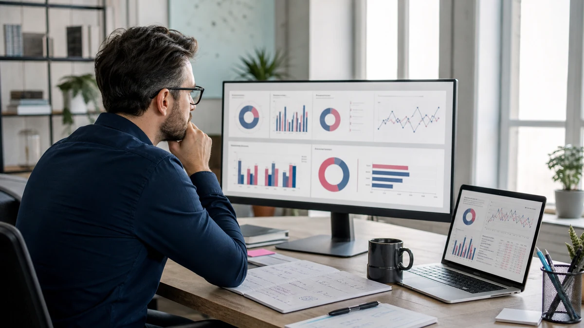 SEO strategist reviewing referring domains, anchors, source pages, and backlink trends on desktop screens