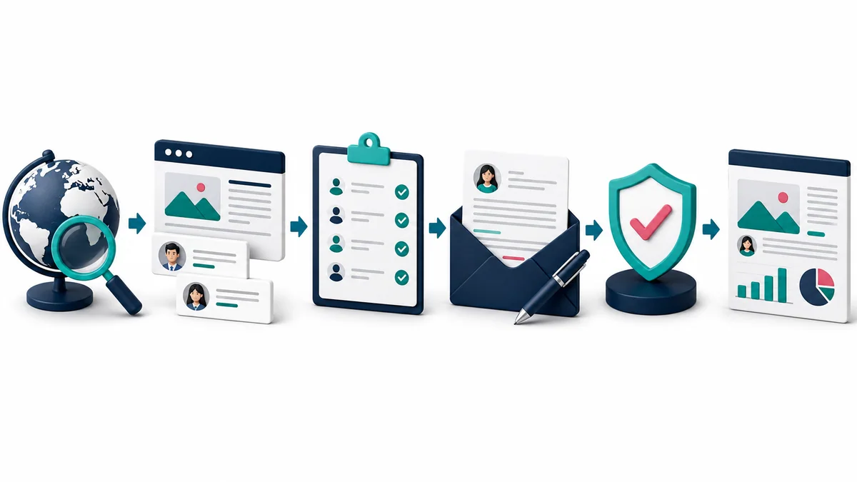 Guest post prospecting workflow from publisher discovery to outreach, approval, and reporting