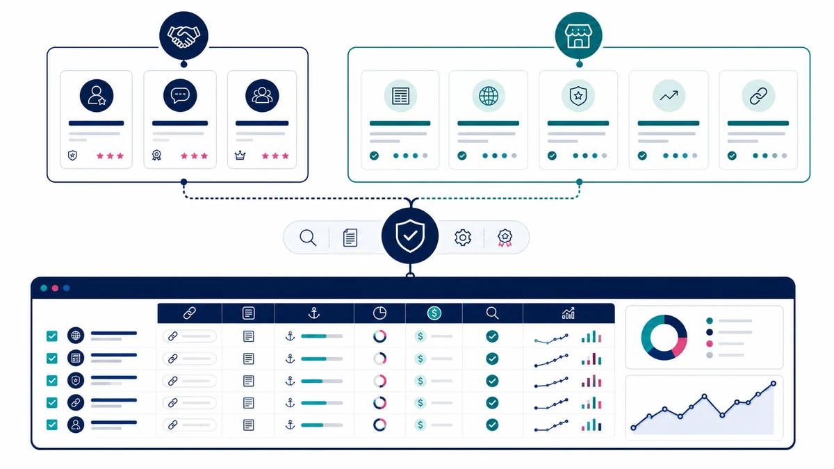Hybrid guest post strategy combining manual outreach and marketplace publishers in one campaign tracker