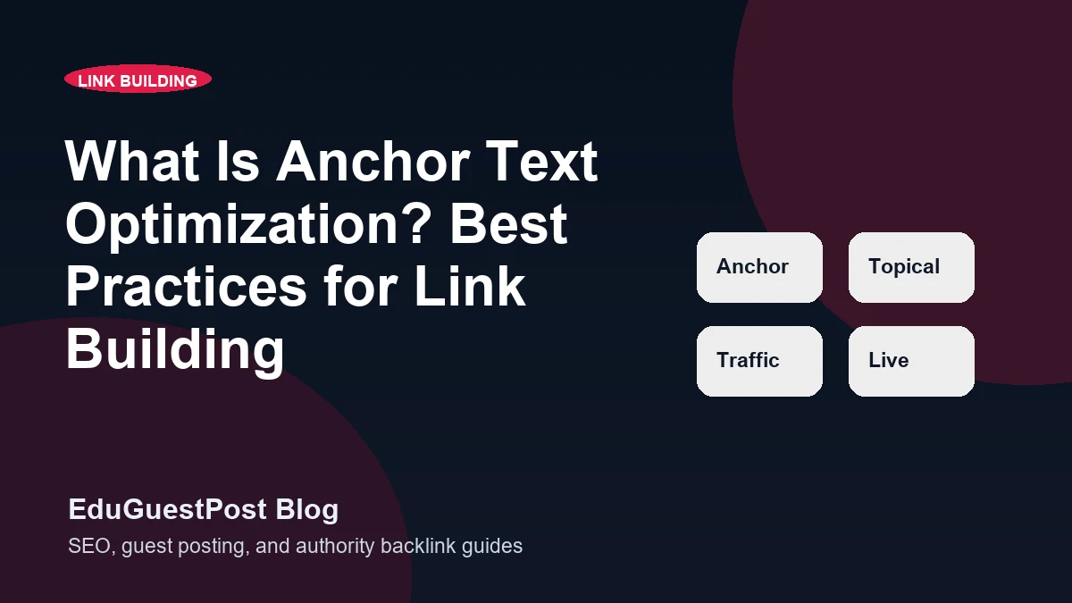 What Is Anchor Text Optimization? Best Practices for Link Building - EduGuestPost blog cover visual