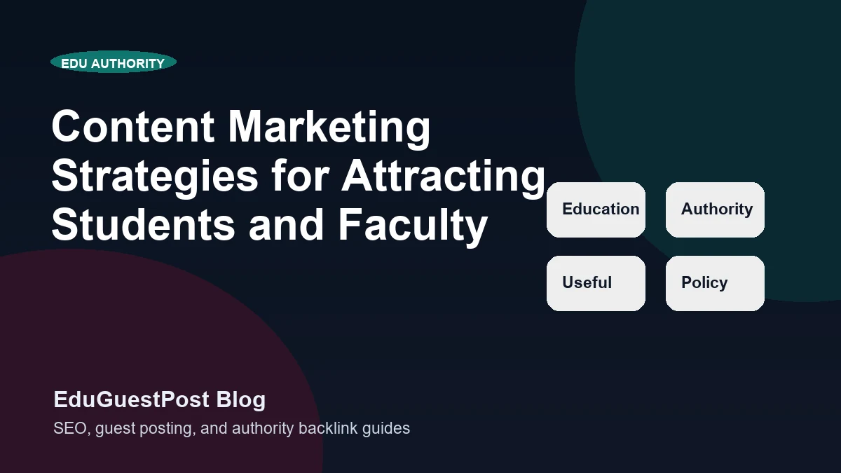 Content Marketing Strategies for Attracting Students and Faculty - EduGuestPost blog cover visual