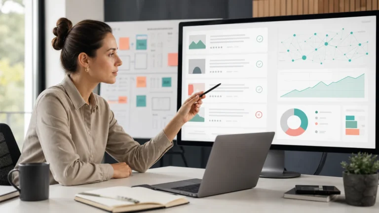 SEO strategist reviewing publisher quality, backlink signals, and guest-post campaign budget before approving placements
