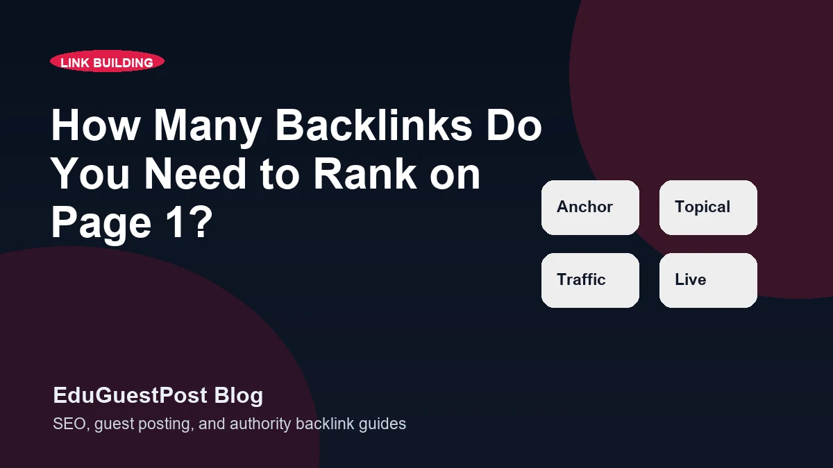 How Many Backlinks Do You Need to Rank on Page 1? - EduGuestPost blog cover visual