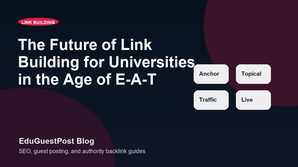 The Future of Link Building for Universities in the Age of E-A-T - EduGuestPost blog cover visual