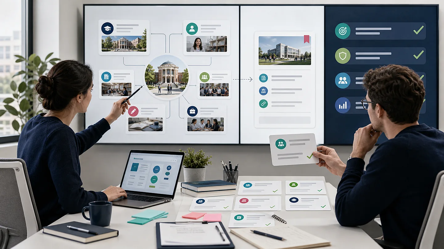 SEO team mapping university departments, faculty, career centers, resources, and editorial prospects for outreach