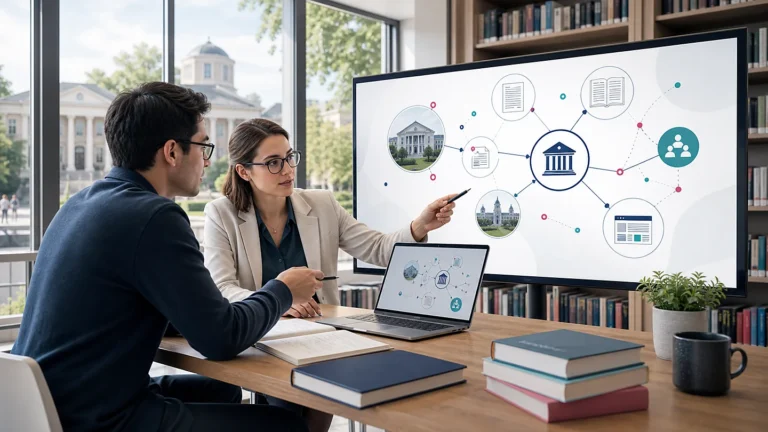 SEO strategist and academic researcher evaluating a university backlink and citation network