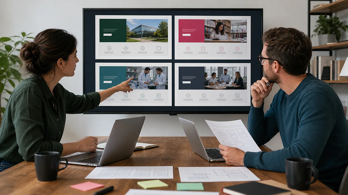 SEO researchers comparing university department, student resource, research center, and career center pages for outreach relevance