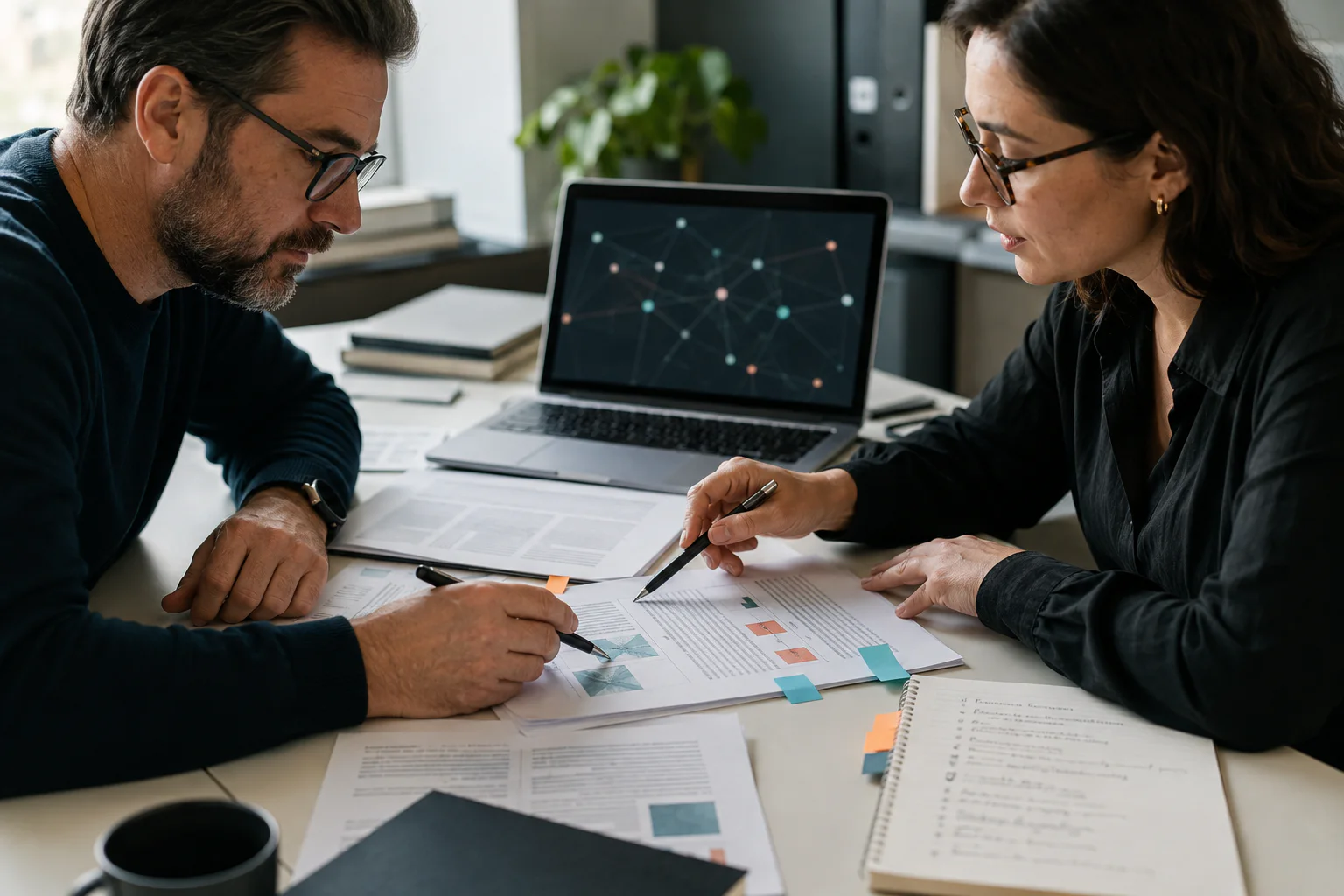 Technical writer and compliance editor checking blockchain sources and risk language