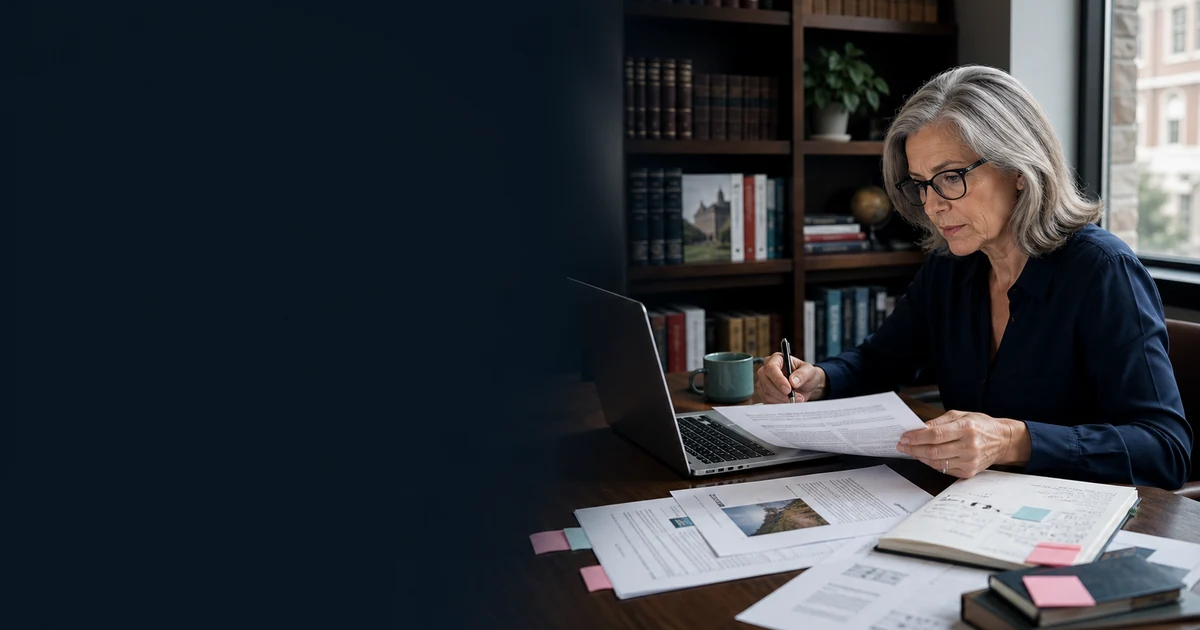 Editor reviewing guest post content, sources, publisher fit, and placement records