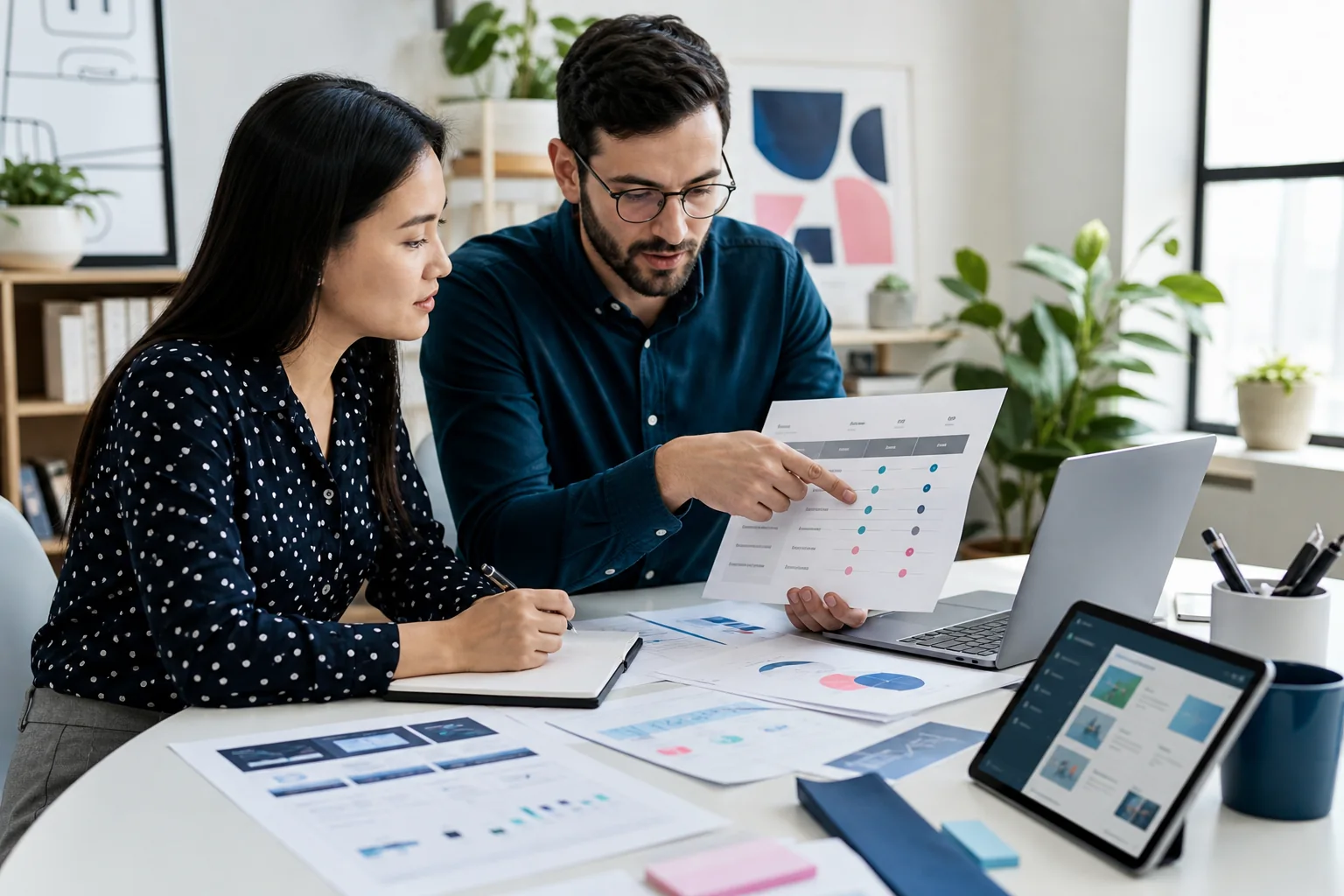 EdTech content and outreach specialists reviewing a product brief and publisher shortlist