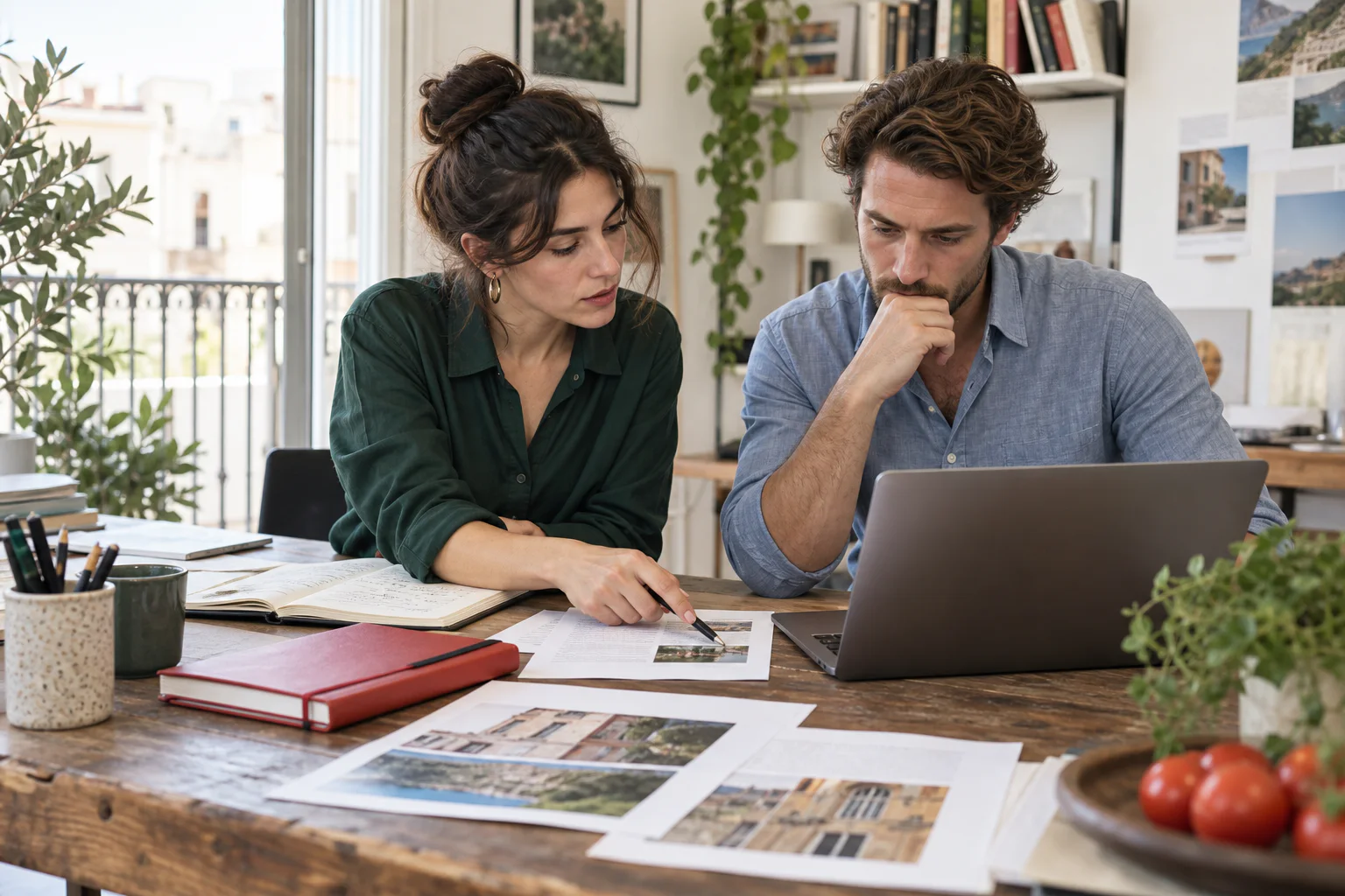 Content editor and campaign strategist reviewing an Italian guest post draft
