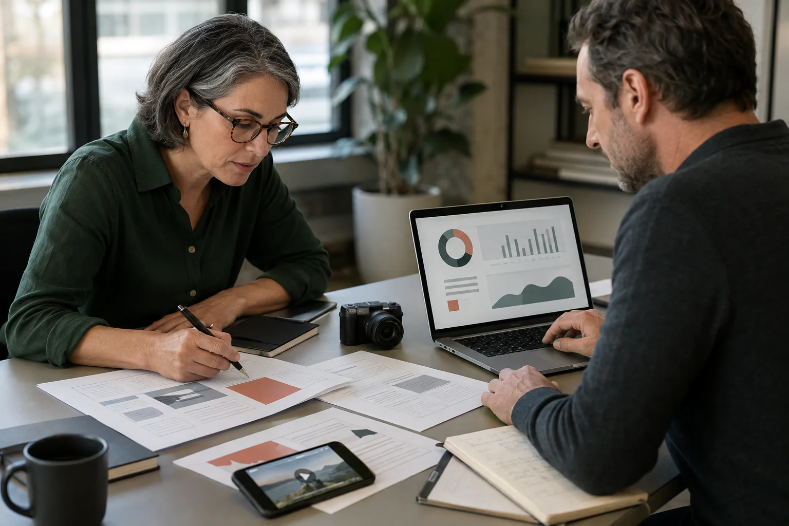 Editor and social strategist reviewing article evidence, disclosure, and publishing requirements